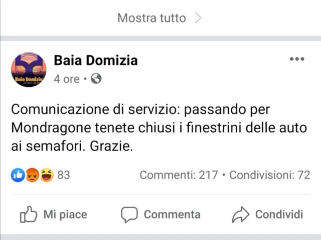 Vergogna social, pagina Baia Domizia discrimina la vicina Mondragone